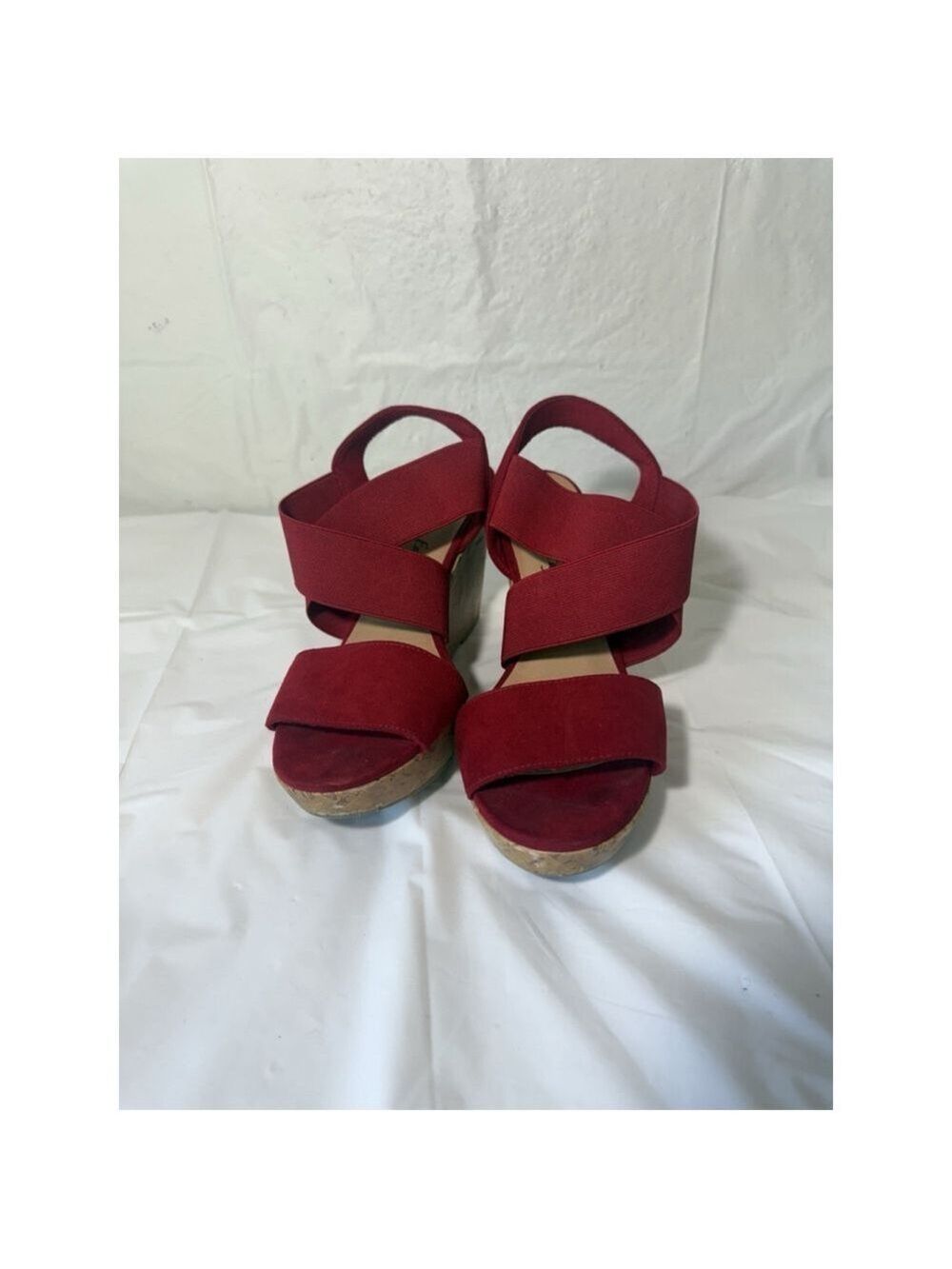 American eagle red cork wedge size 8